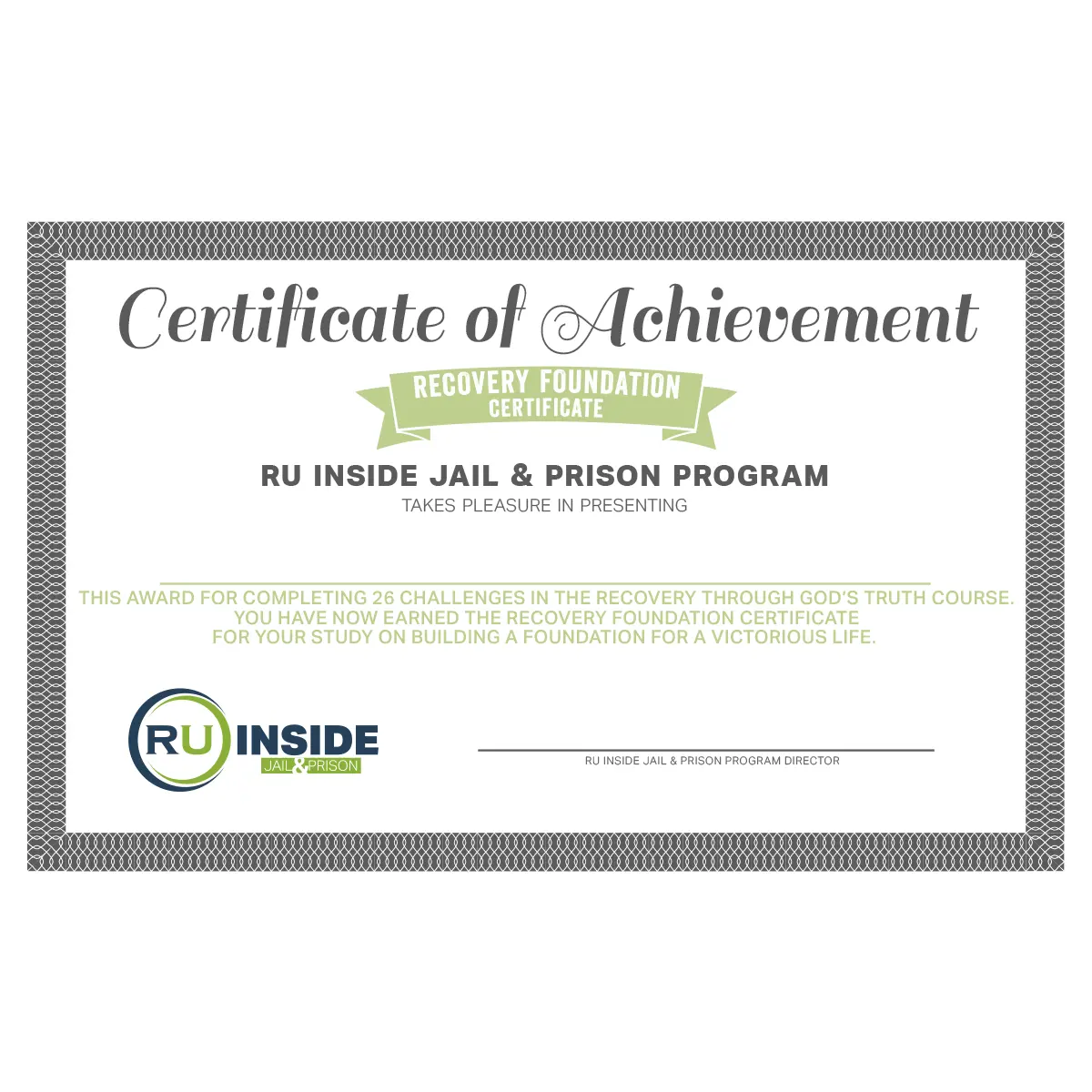 RU Inside Foundation Recovery Certificate RU Recovery